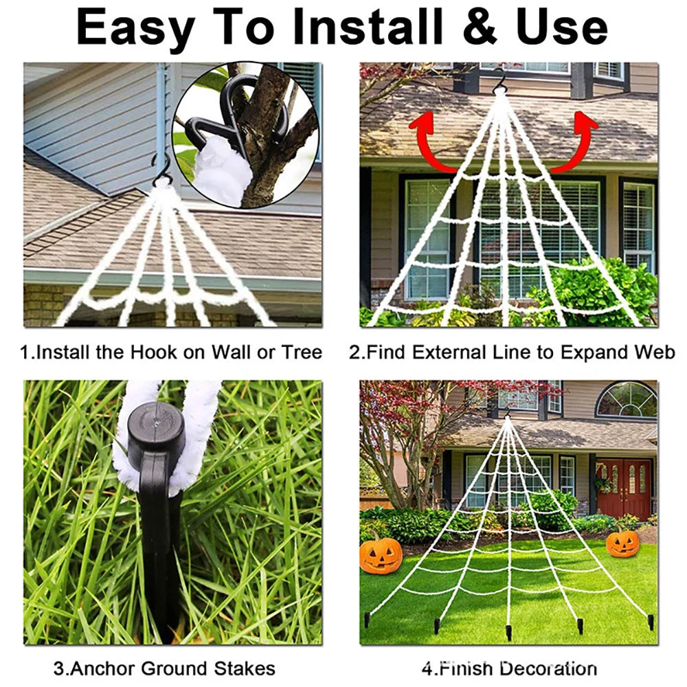 Giant Spider Web + Spider Yard Kit